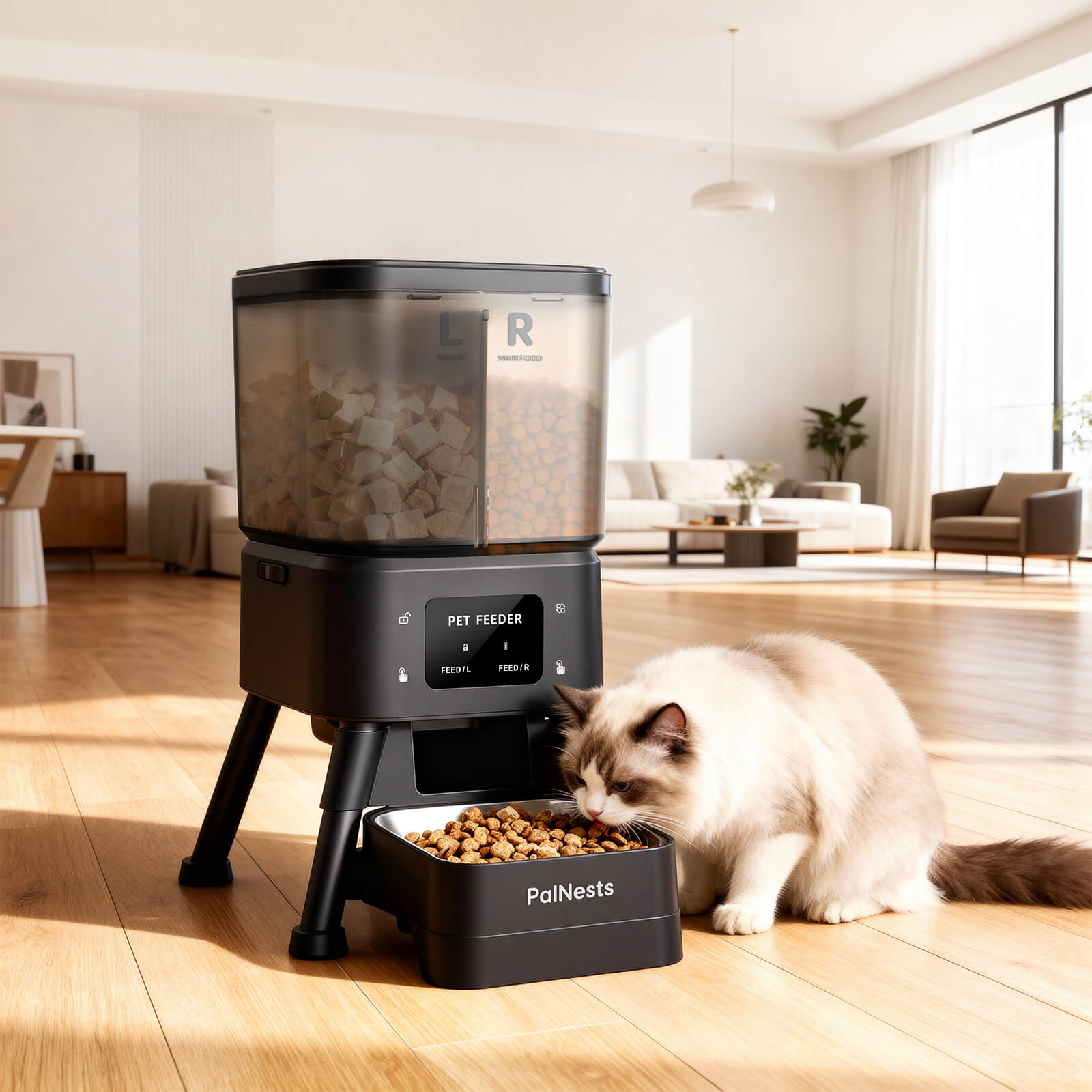 Distributeur intelligent double gamelle PalNests pour chats