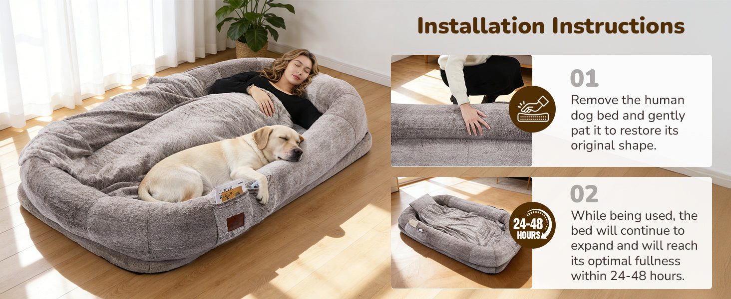 PalNests human dog bed installation instructions
