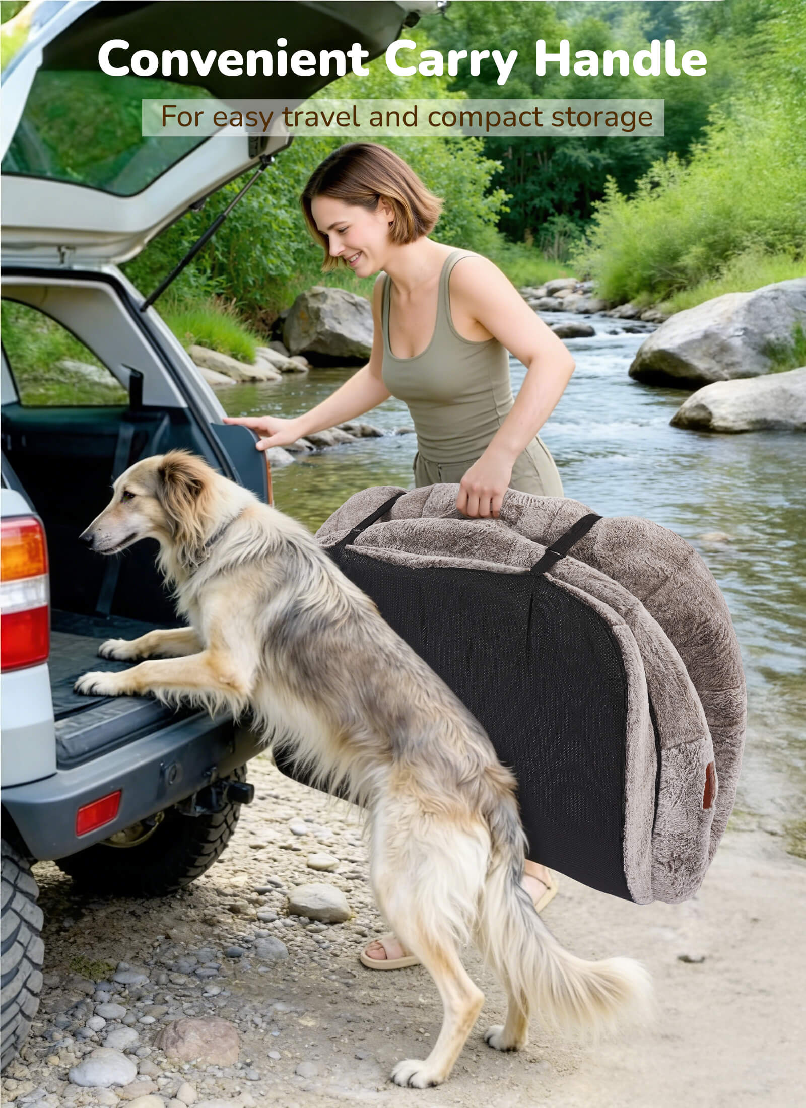 foldable human dog bed for easy storage and portability
